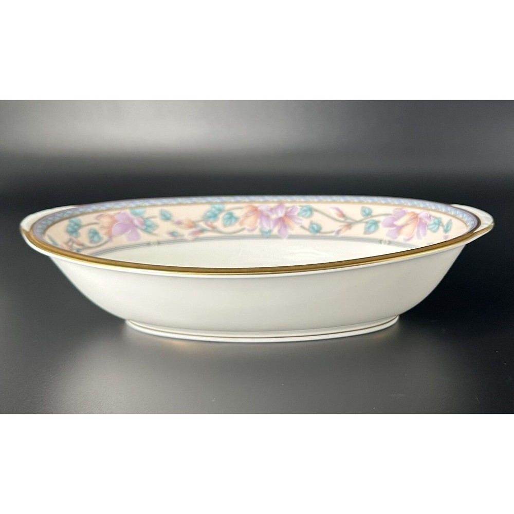 Noritake Embassy Suite Bone China Oval Dish with Gold Trim and Floral Pattern